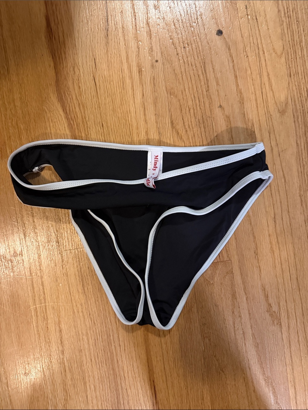 Andie Black Bikini Bottom with White Piping
